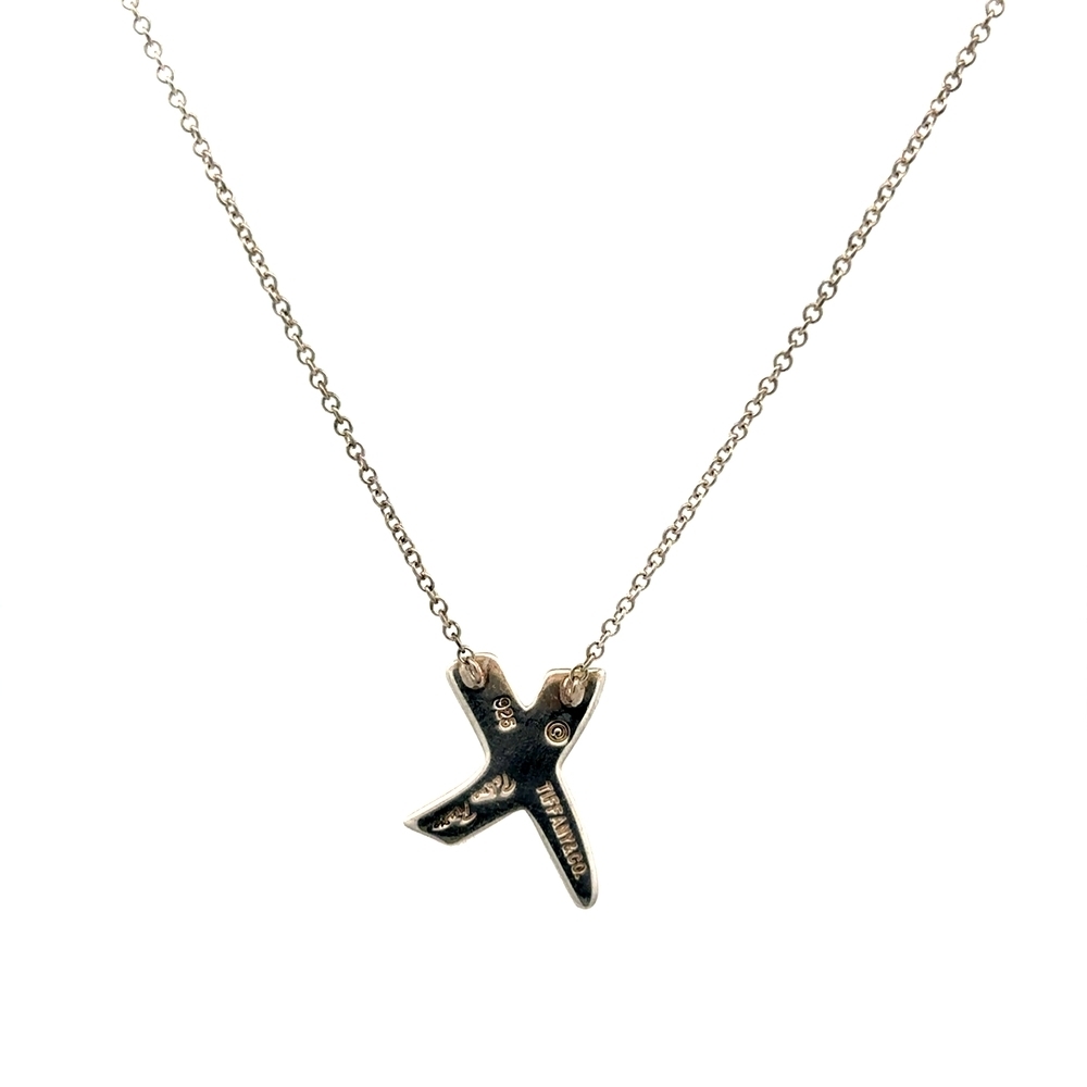 Tiffany & Co Paloma Picasso Graffiti "X" Pendent Necklace Sterling Silver - Picture 2 of 4